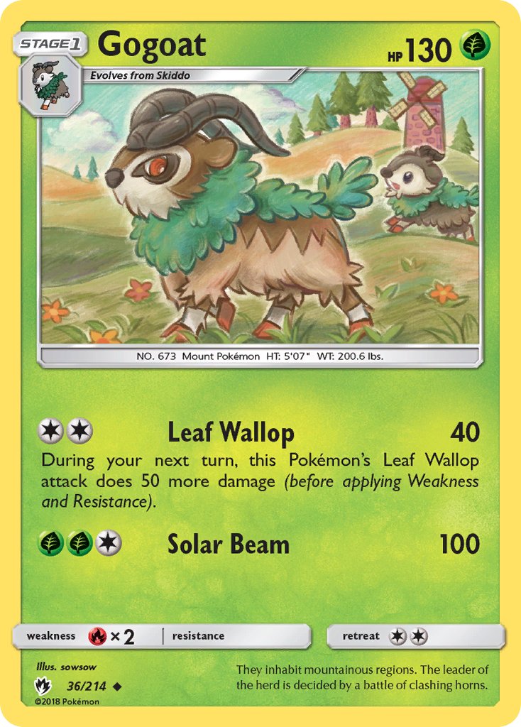 Lost Thunder Gogoat Pokémon card