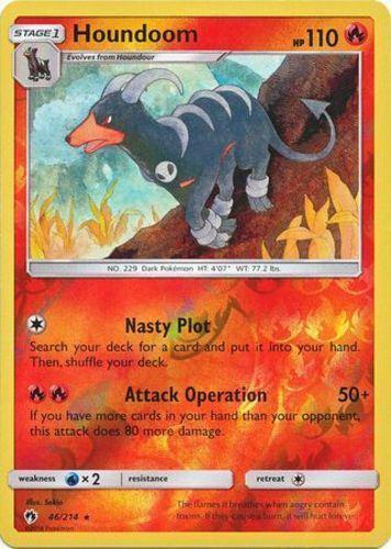 Lost Thunder Houndoom [Reverse Holo] Pokémon card