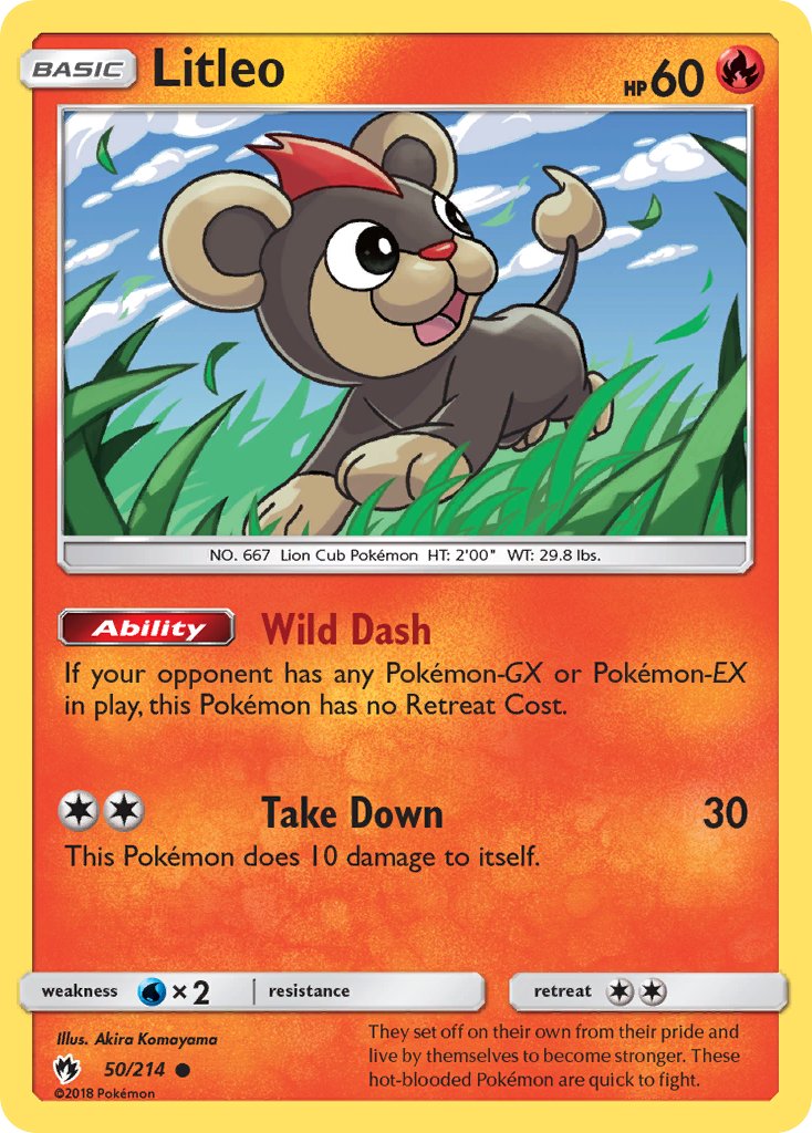 Lost Thunder Litleo Pokémon card
