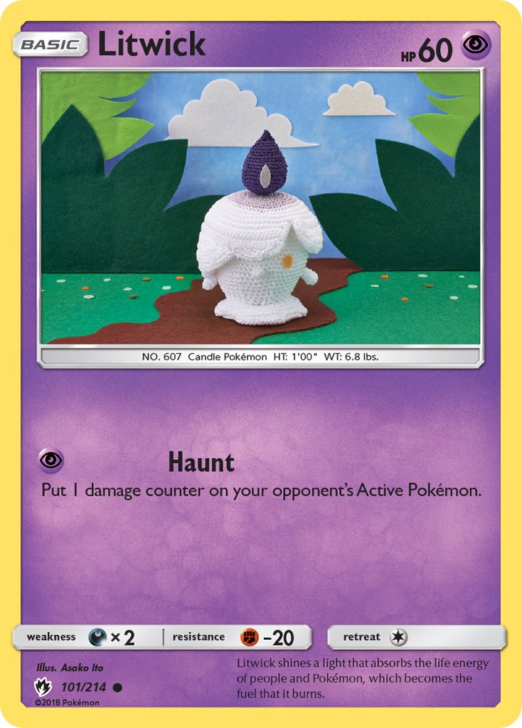 Lost Thunder Litwick Pokémon card