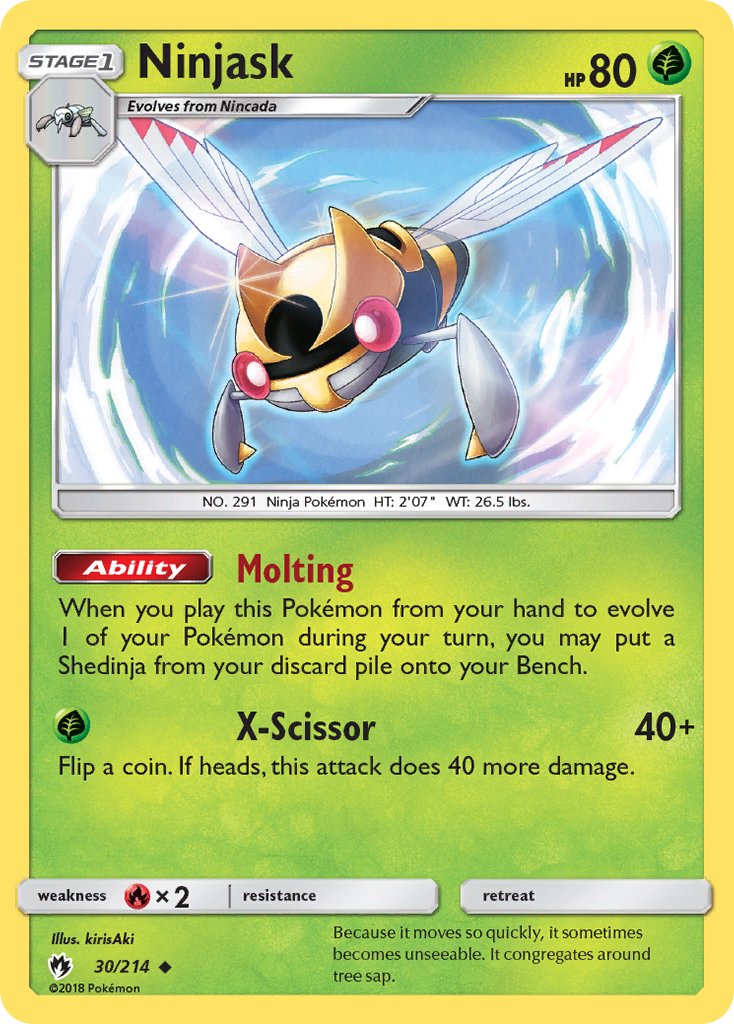 Lost Thunder Ninjask Pokémon card