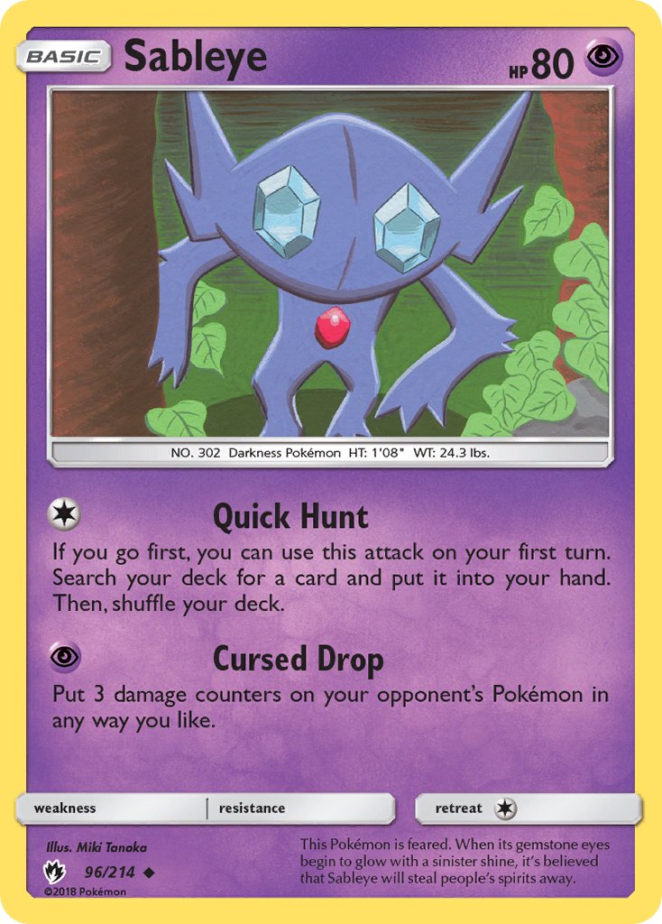 Lost Thunder Sableye Pokémon card