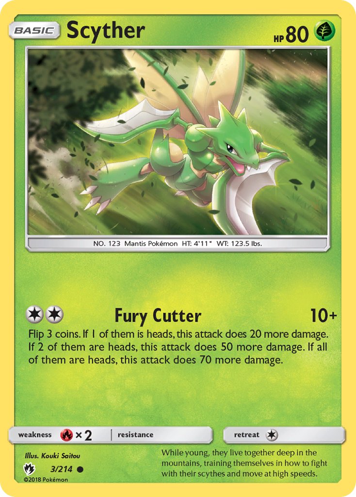 Lost Thunder Scyther Pokémon card