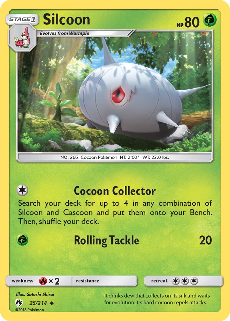 Lost Thunder Silcoon Pokémon card