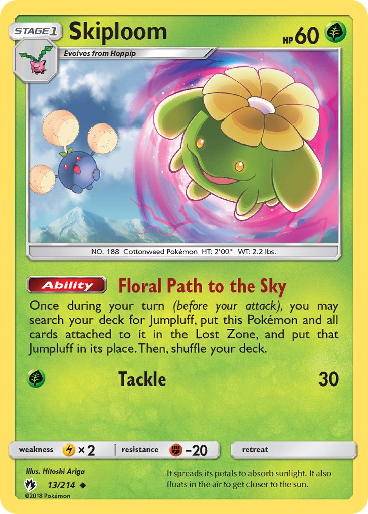 Lost Thunder Skiploom Pokémon card