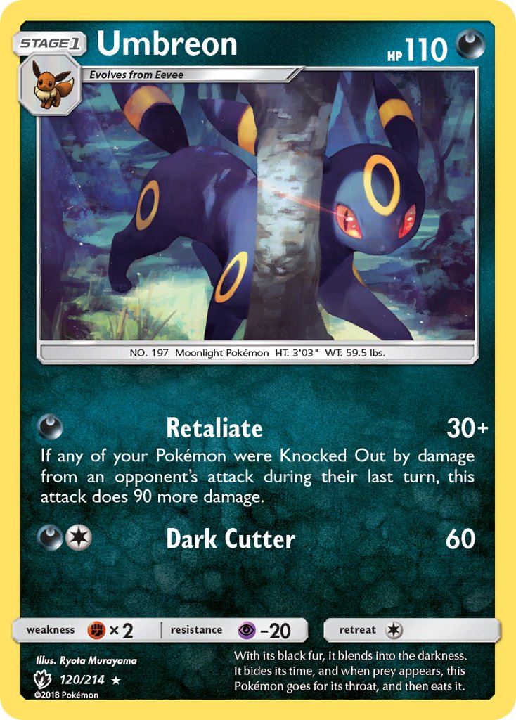 Lost Thunder Umbreon Pokémon card