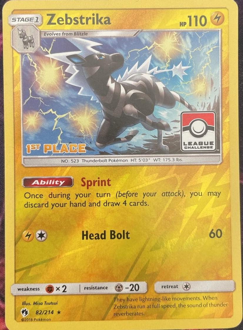 Lost Thunder Zebstrika [1st-Place-League] Pokémon card