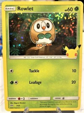McDonalds 2021 Rowlet [Holo] Pokémon card