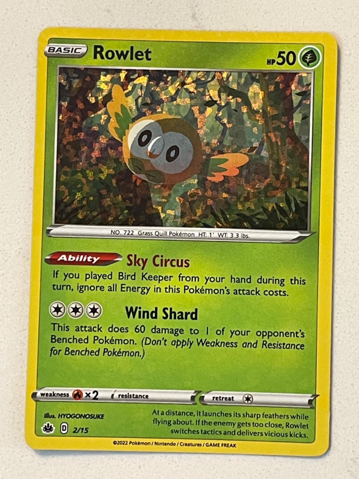 McDonalds 2022 Rowlet [Holo] Pokémon card