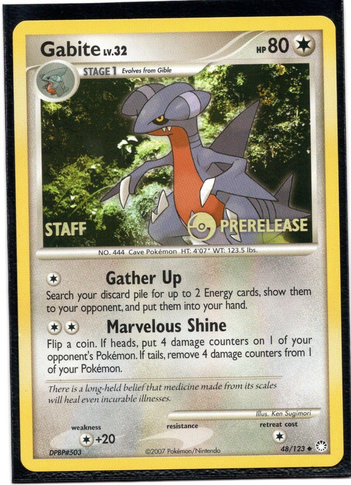Mysterious Treasures Gabite [Prerelease-Staff] Pokémon card