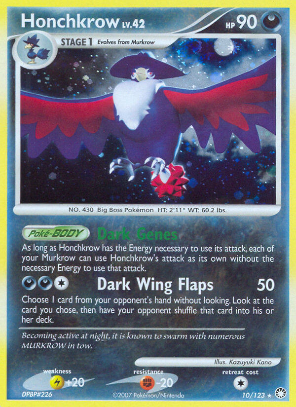 Mysterious Treasures Honchkrow Pokémon card