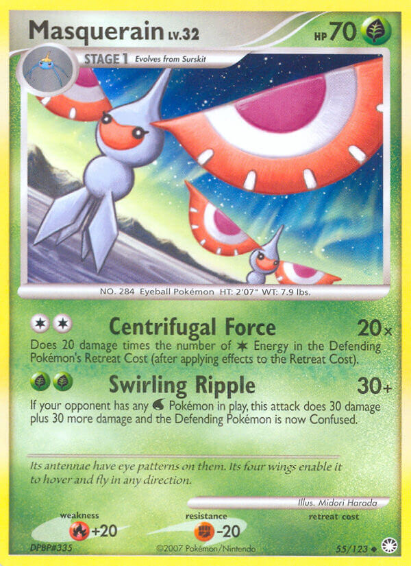 Mysterious Treasures Masquerain Pokémon card