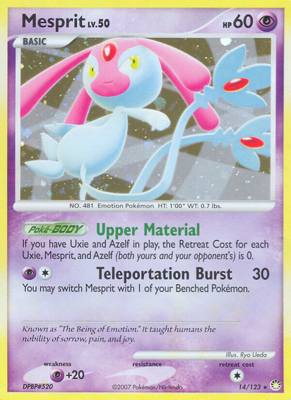 Mysterious Treasures Mesprit Pokémon card