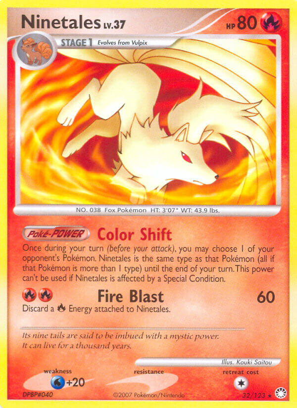 Mysterious Treasures Ninetales Pokémon card