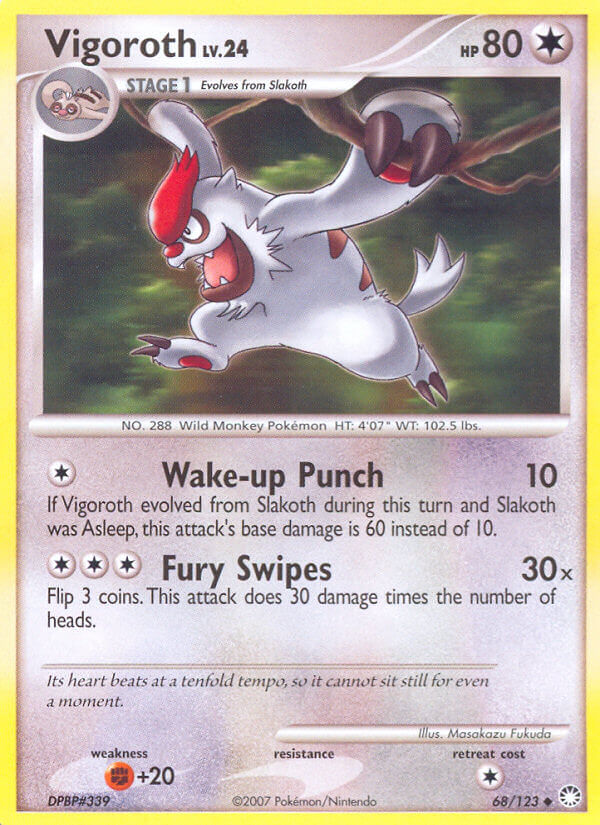 Mysterious Treasures Vigoroth Pokémon card