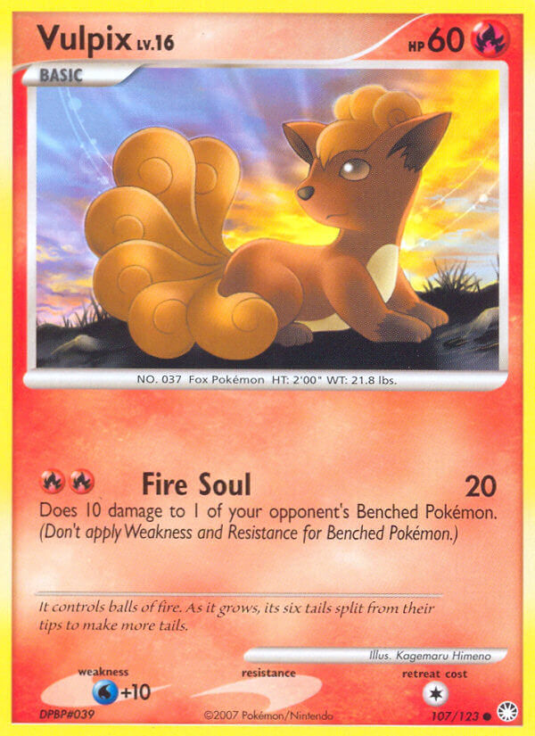 Mysterious Treasures Vulpix Pokémon card