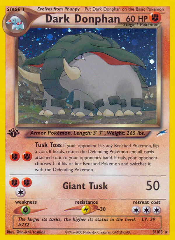 Neo Destiny Dark Donphan Pokémon card