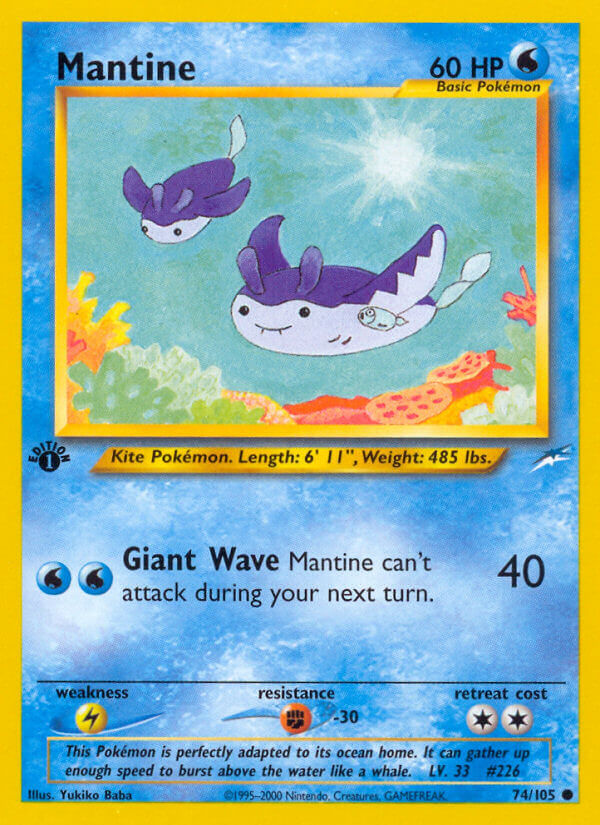 Neo Destiny Mantine Pokémon card