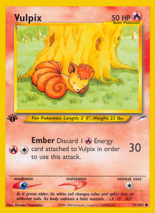 Neo Destiny Vulpix Pokémon card