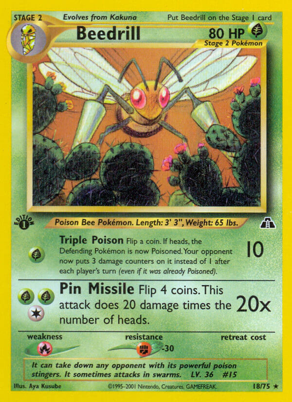 Neo Discovery Beedrill Pokémon card