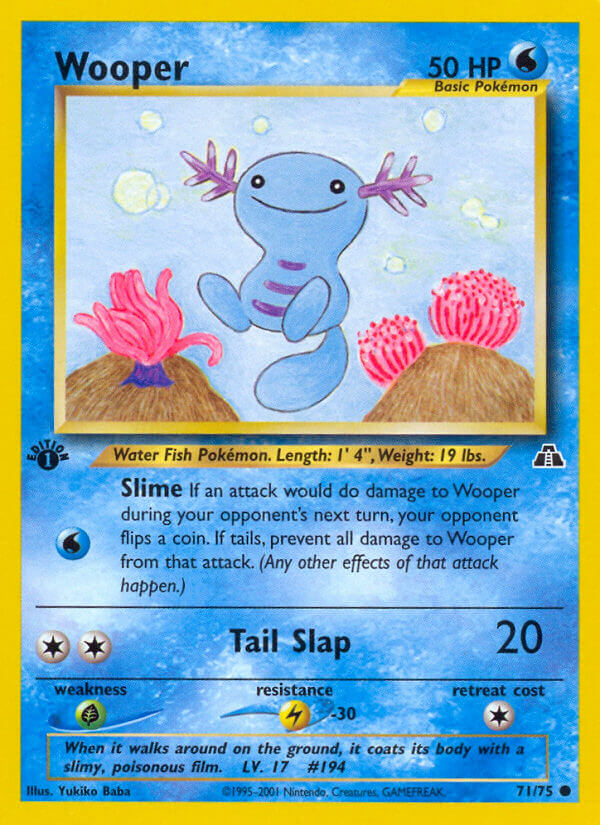 Neo Discovery Wooper Pokémon card