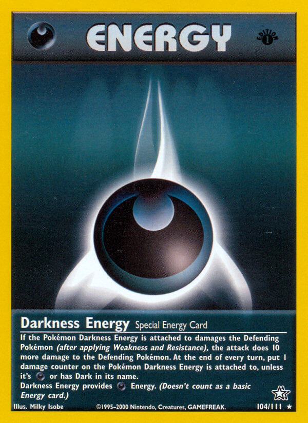 Neo Genesis Darkness Energy Pokémon card