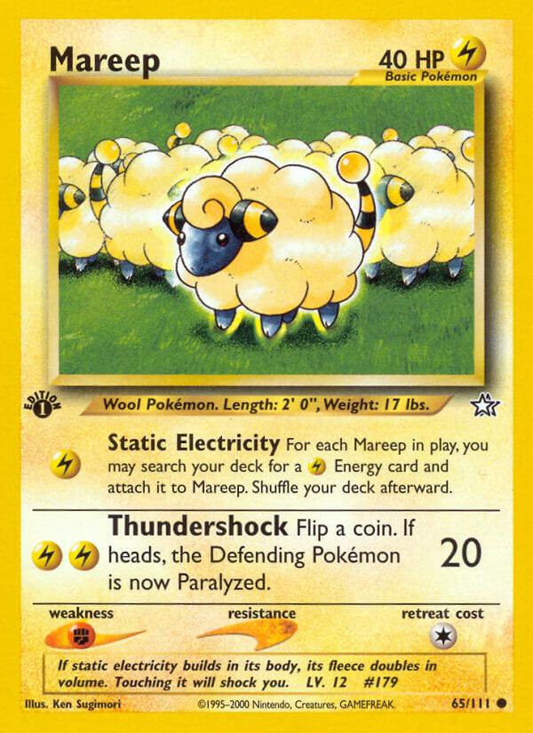 Neo Genesis Mareep Pokémon card