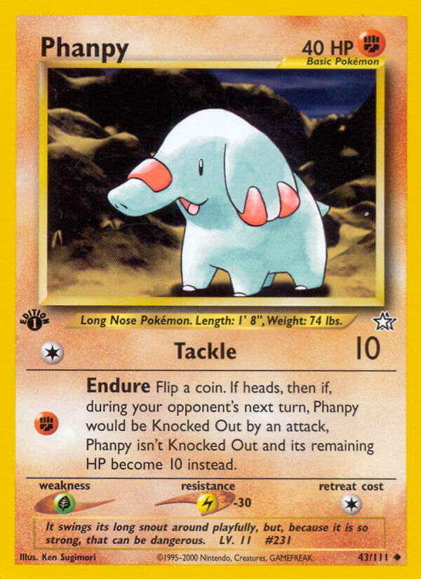 Neo Genesis Phanpy Pokémon card