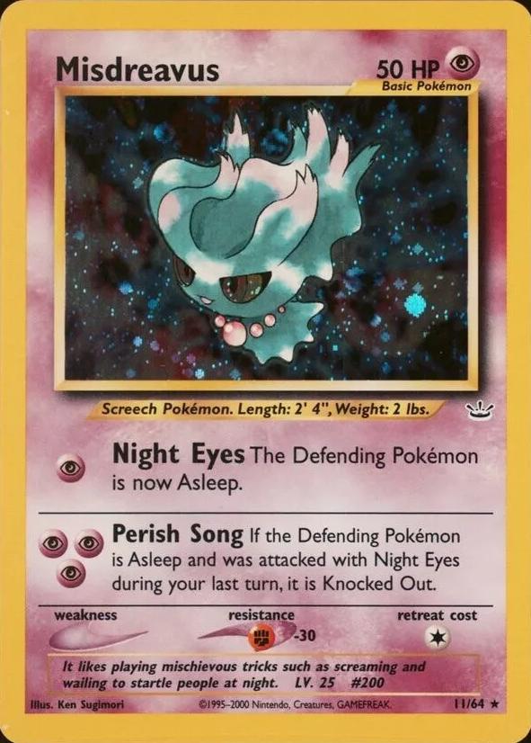 Neo Revelation Misdreavus [Double-Holo-Error] Pokémon card