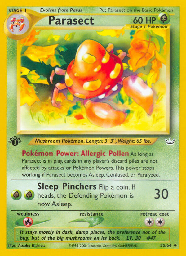 Neo Revelation Parasect Pokémon card