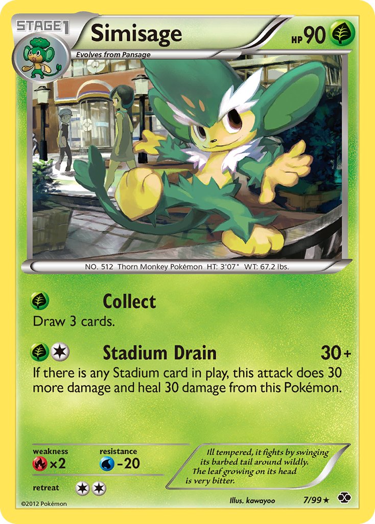 Next Destinies Simisage Pokémon card