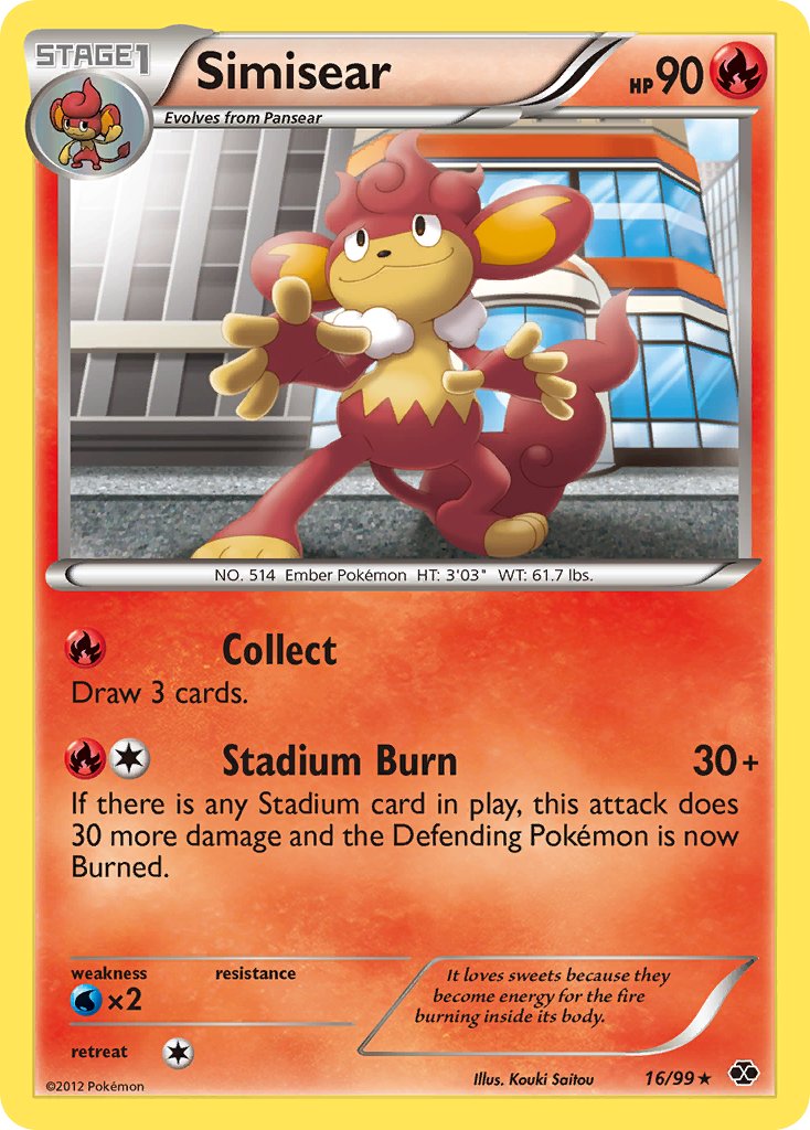 Next Destinies Simisear Pokémon card