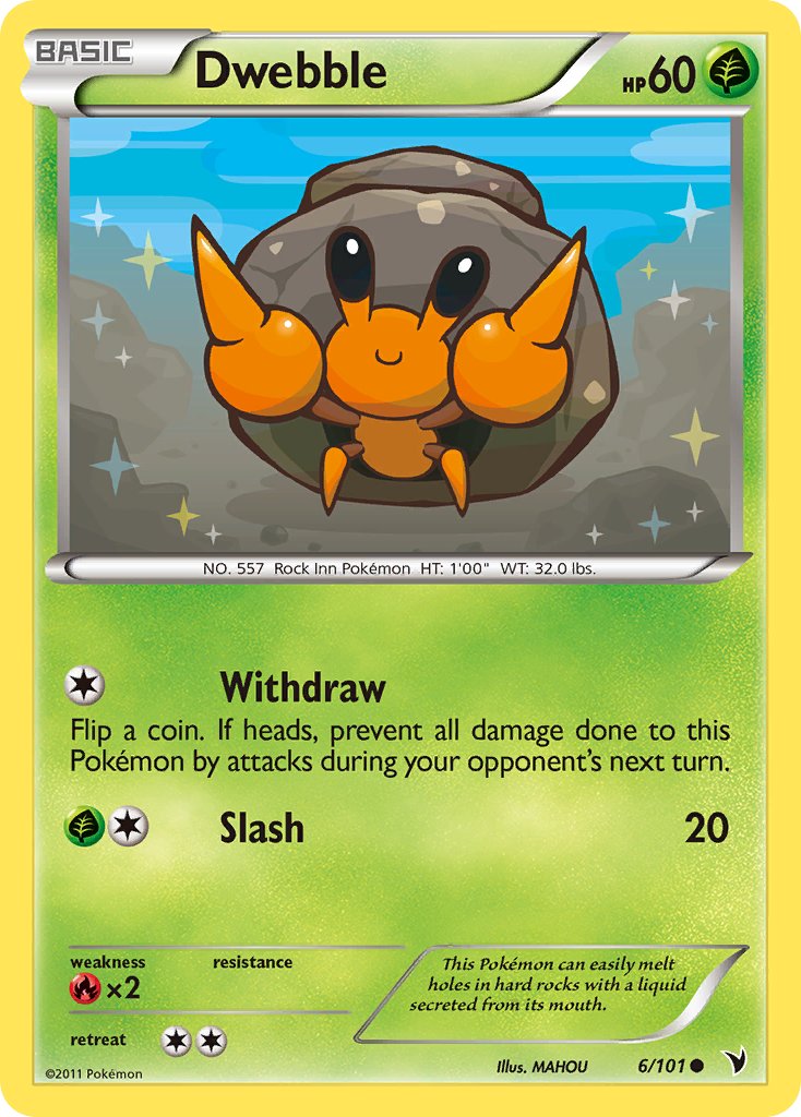 Noble Victories Dwebble Pokémon card