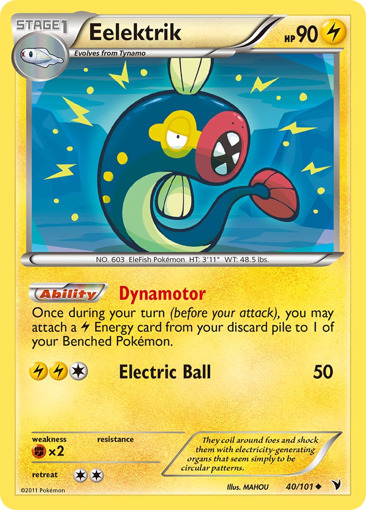 Noble Victories Eelektrik Pokémon card