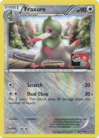 Noble Victories Fraxure [Crosshatch-Reverse-Holo] Pokémon card