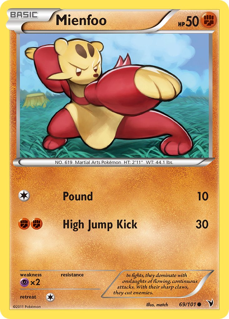 Noble Victories Mienfoo Pokémon card