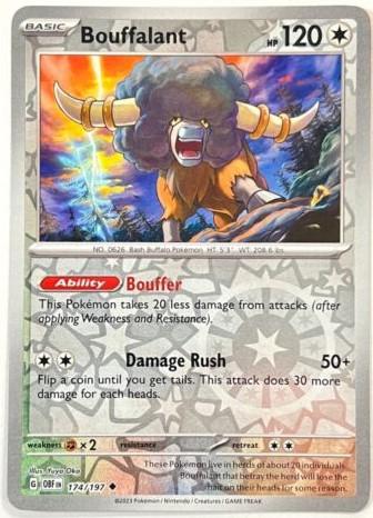 Obsidian Flames Bouffalant [Reverse Holo] Pokémon card