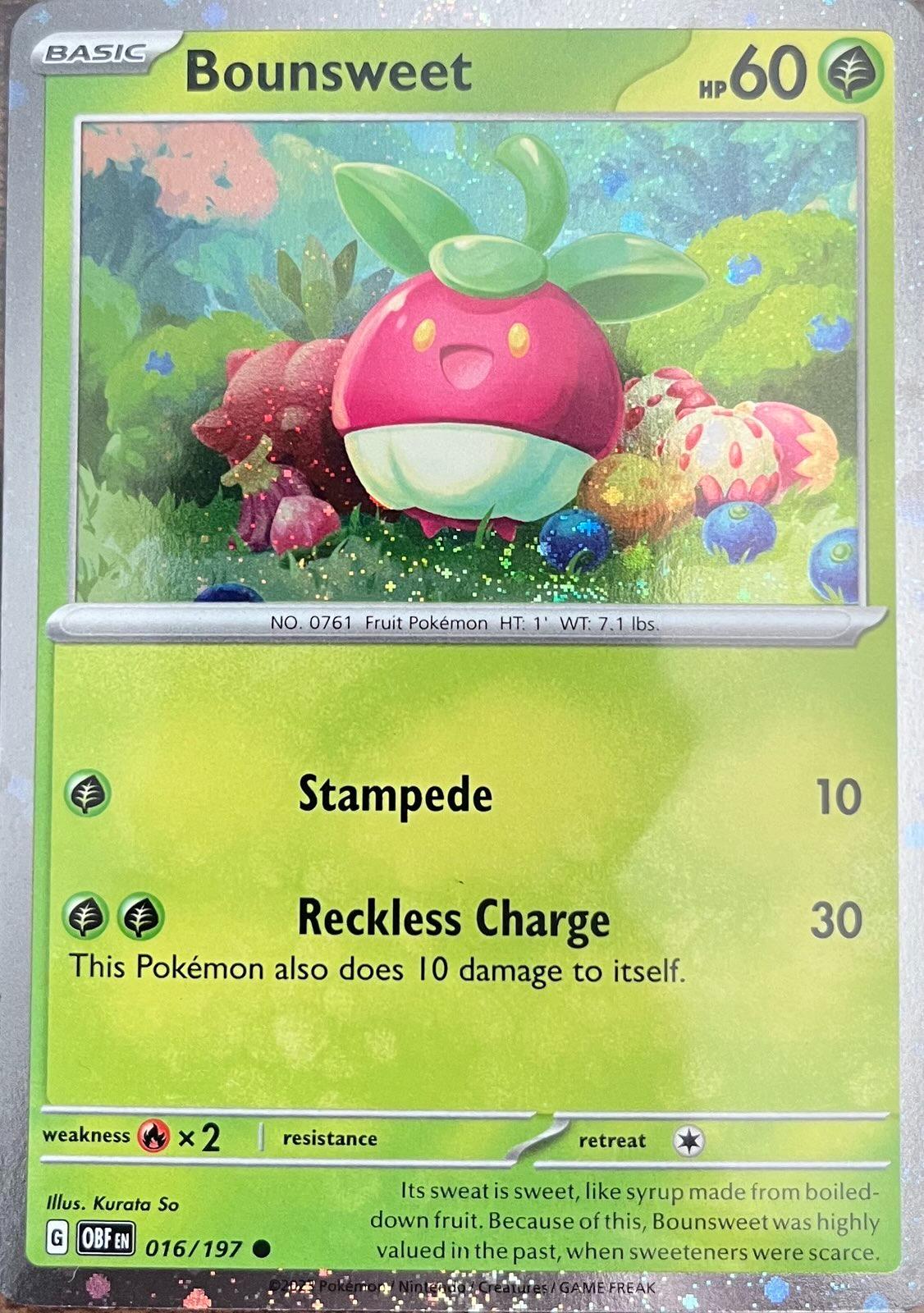Obsidian Flames Bounsweet [Cosmos-Holo] Pokémon card