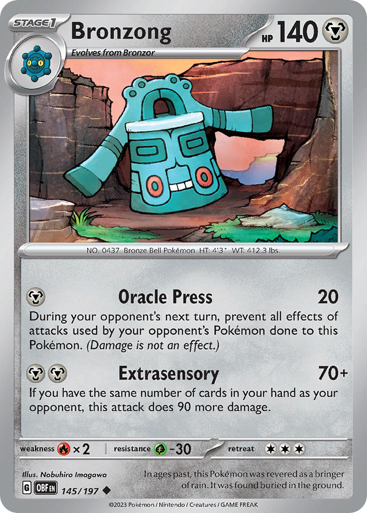 Obsidian Flames Bronzong Pokémon card