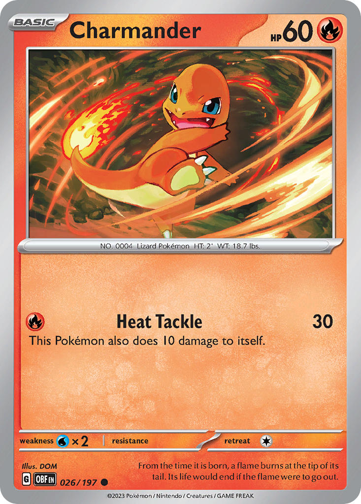Obsidian Flames Charmander Pokémon card