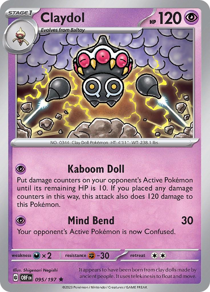 Obsidian Flames Claydol [Holo] Pokémon card