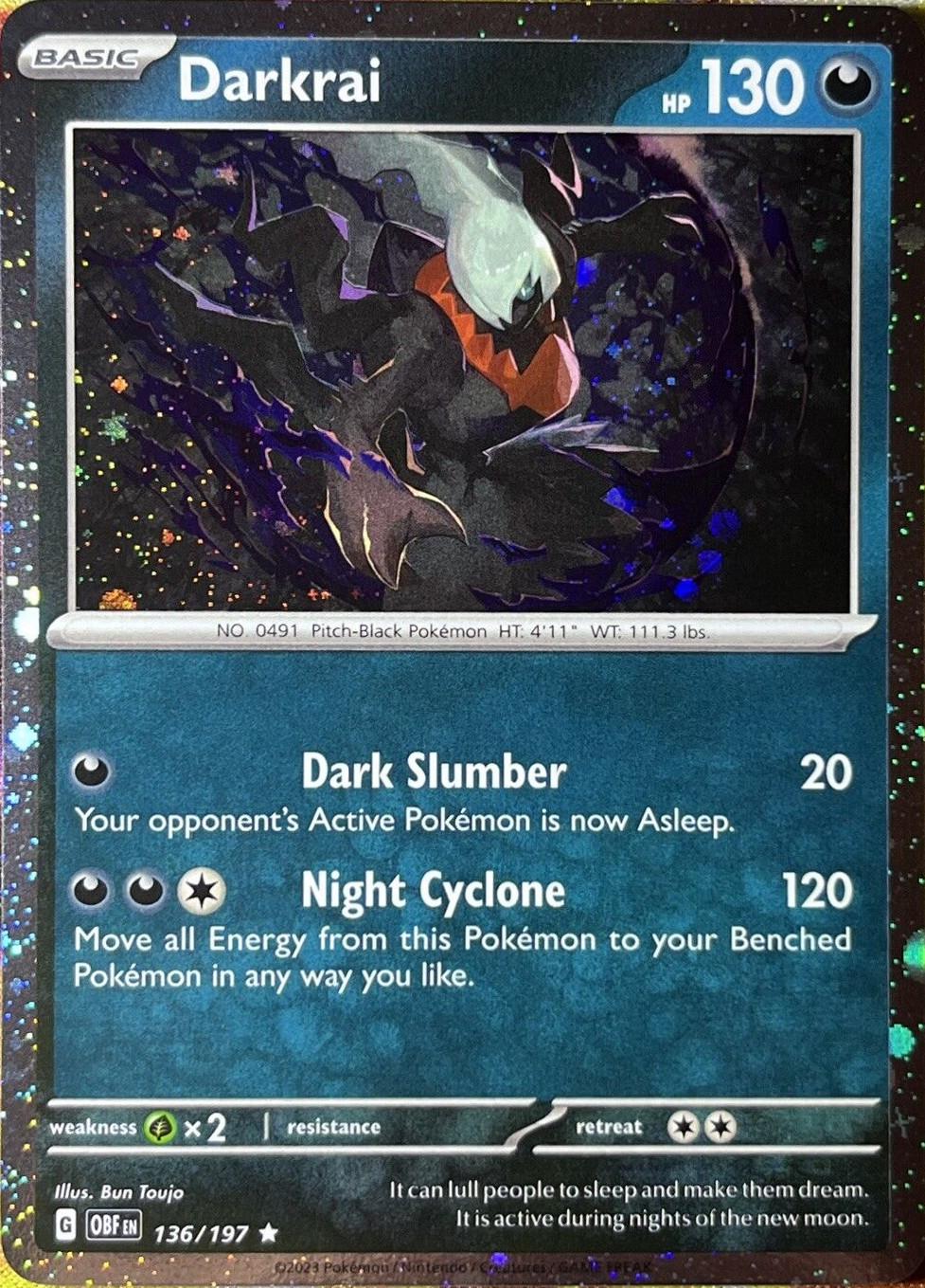 Obsidian Flames Darkrai [Cosmos-Holo] Pokémon card