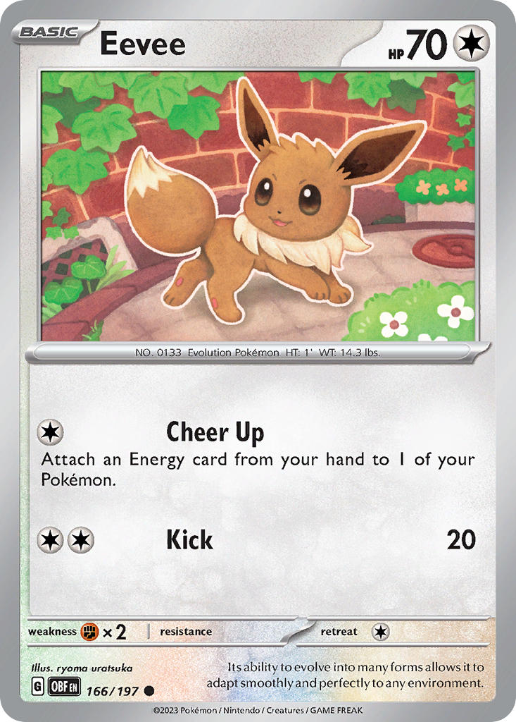 Obsidian Flames Eevee Pokémon card