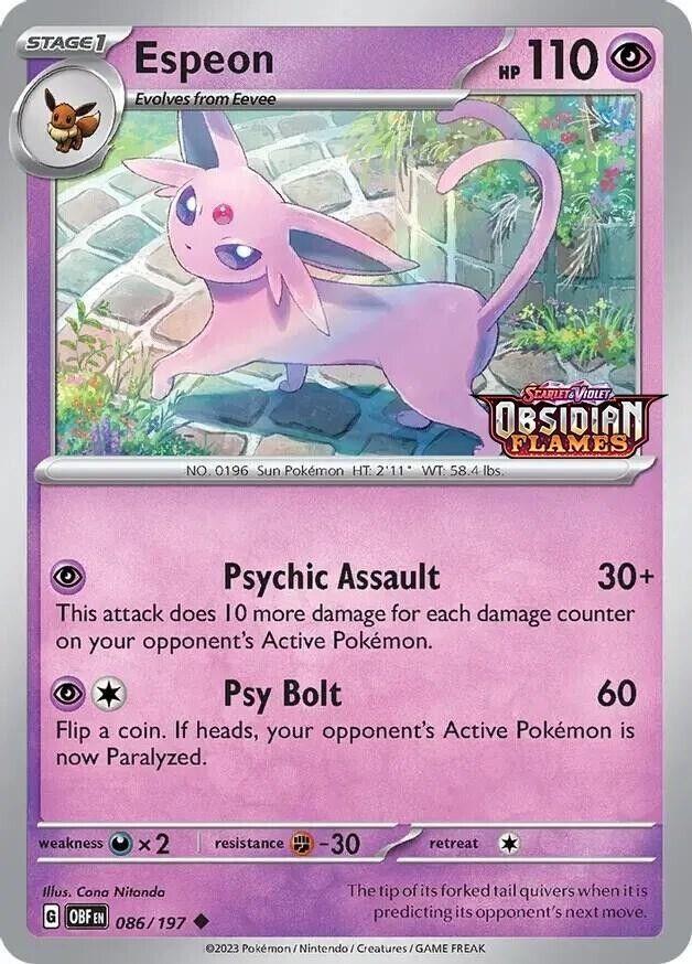 Obsidian Flames Espeon [Stamped] Pokémon card