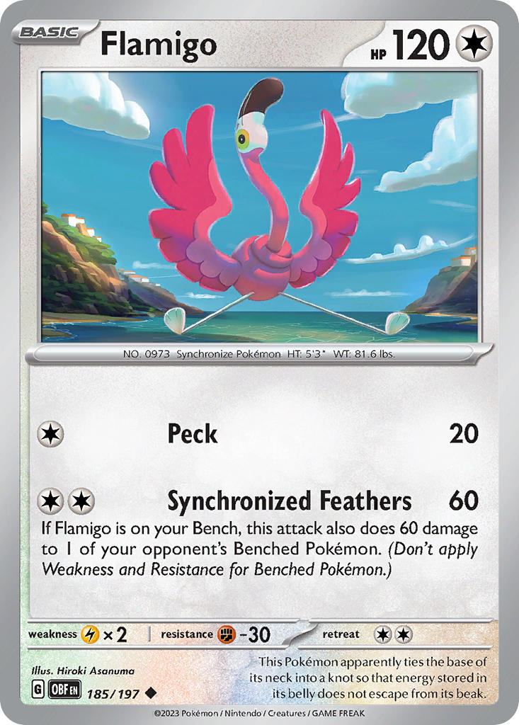 Obsidian Flames Flamigo Pokémon card
