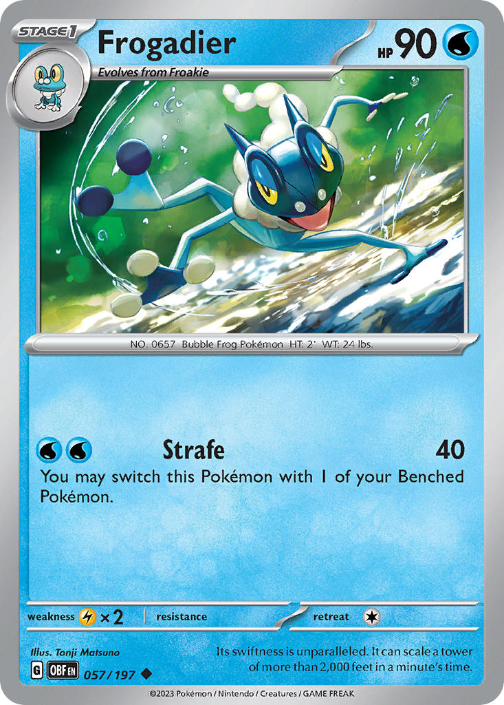 Obsidian Flames Frogadier Pokémon card