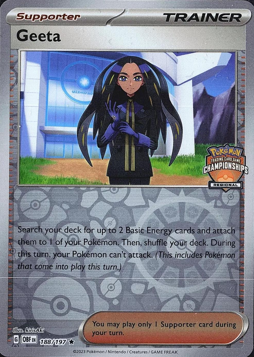 Obsidian Flames Geeta [Regional-Championships] Pokémon card