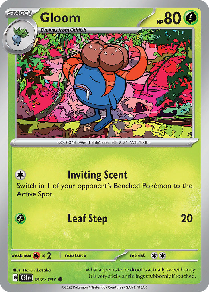 Obsidian Flames Gloom Pokémon card