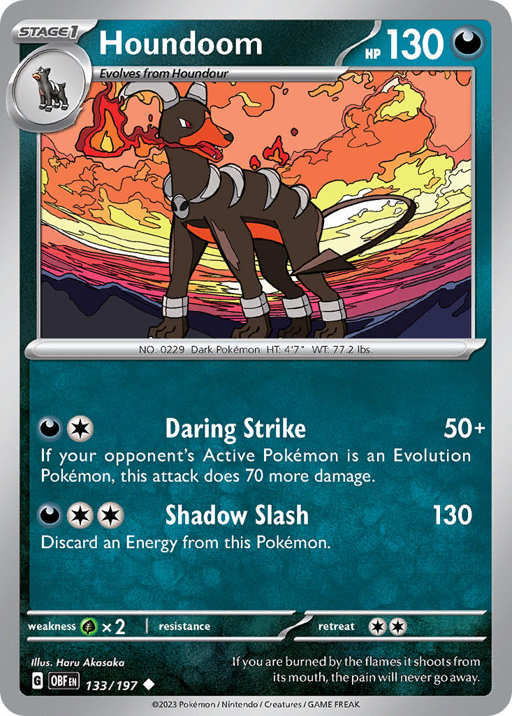 Obsidian Flames Houndoom Pokémon card