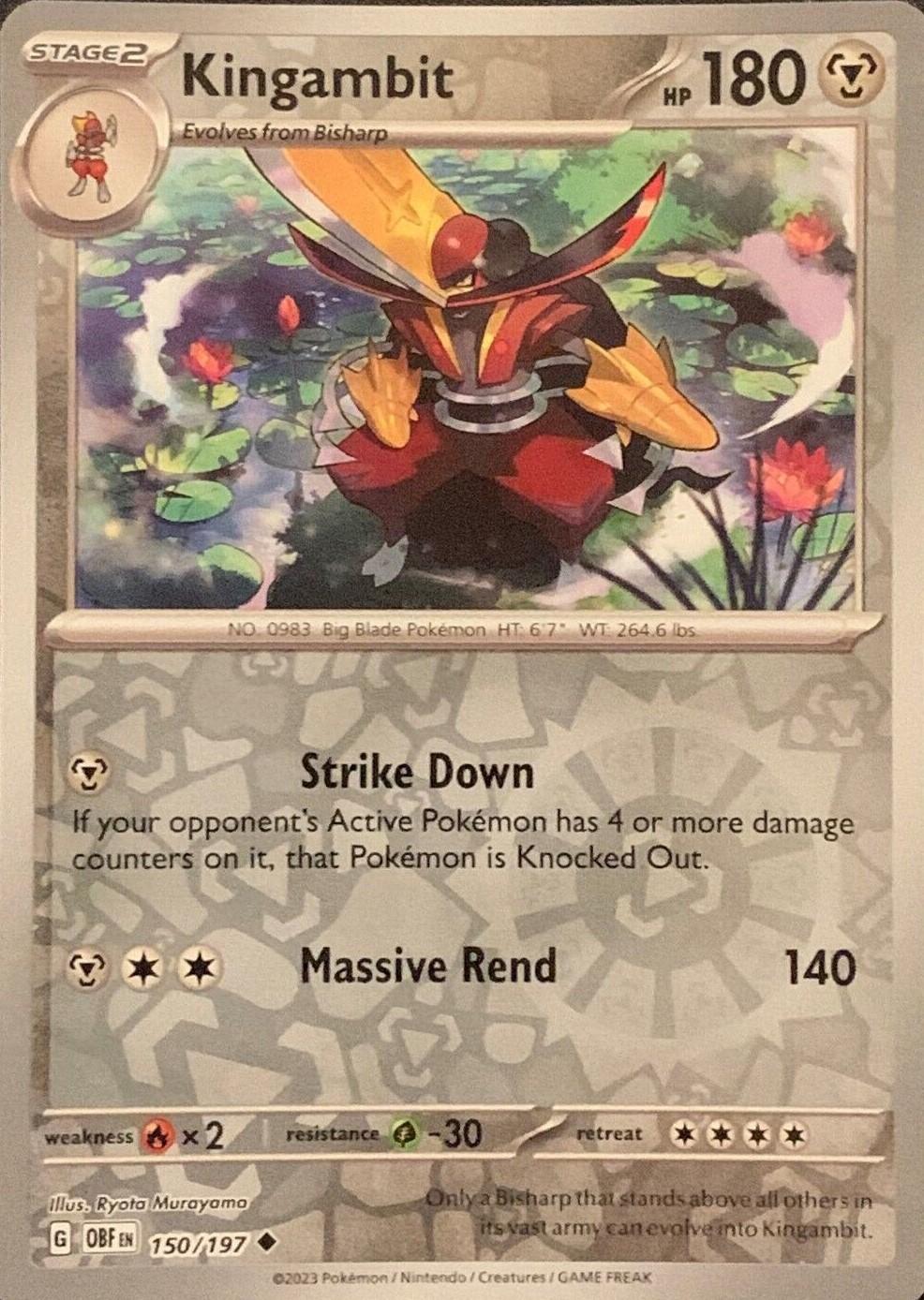 Obsidian Flames Kingambit [Reverse Holo] Pokémon card